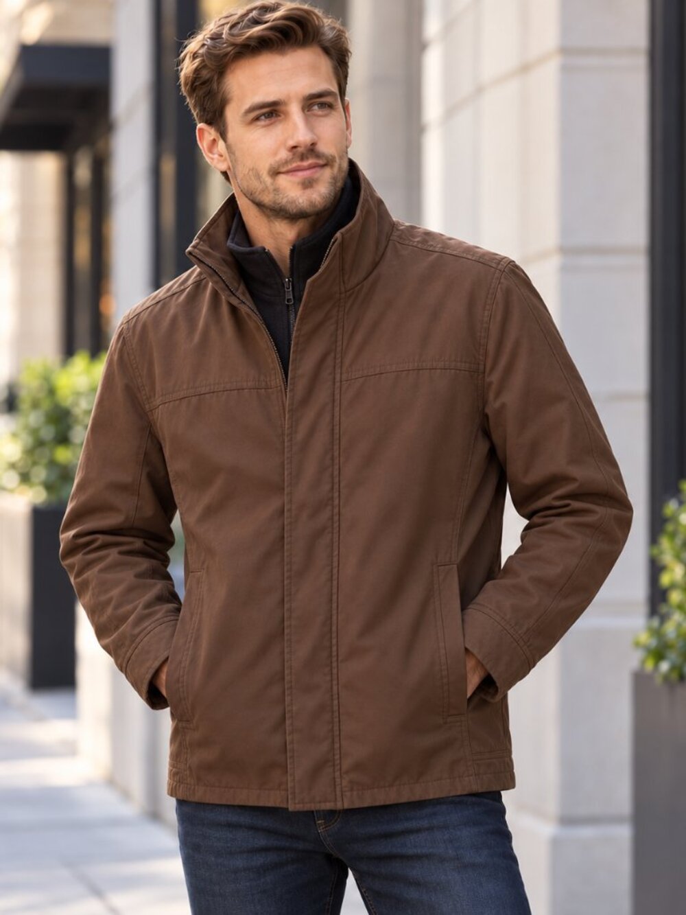 Marc New York Andrew Marc Men’s Brown Double Zip Winter Jacket Coat, Size L